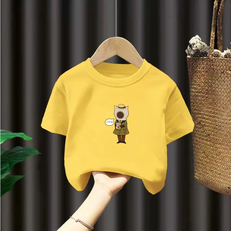 Children's long-sleeved T-shirt loose cartoon animation fitness top fashion popular 2024 new image 4