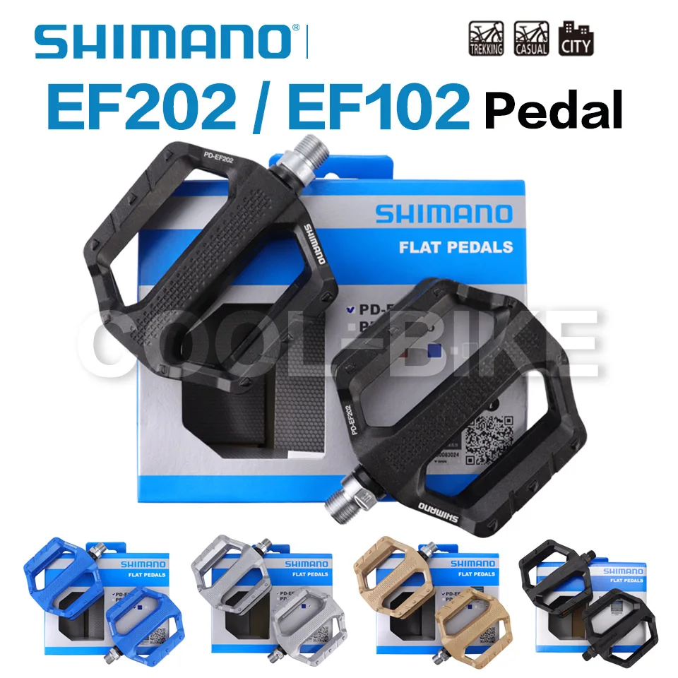 

Shimano PD EF102 EF202 Pedals PD-EF202 are platform pedals for MTB, trekking and city use that have an aluminum body with