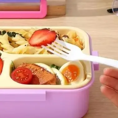 Stainless Steel Lunch Box 3 Compartments Leakproof Box Reusable Food Container For School Office Travel