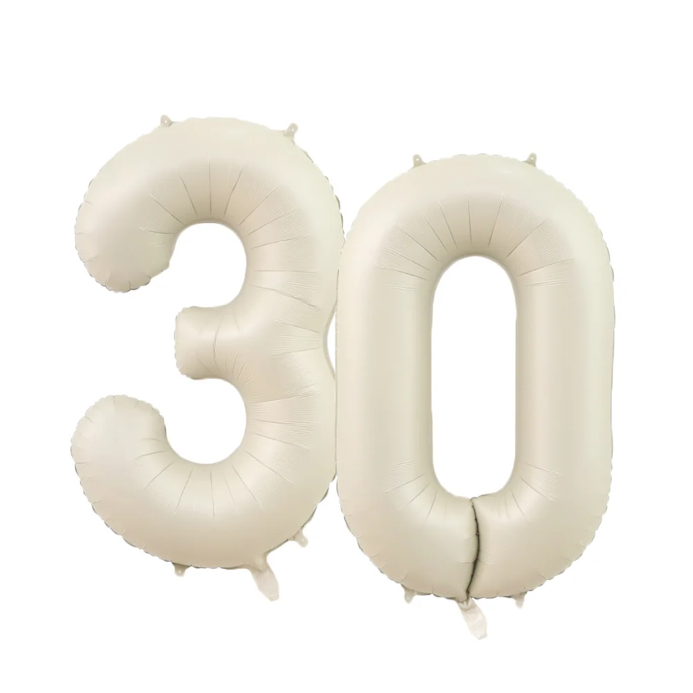 32/40 Zoll Creme Karamell Farbe 1-9 Digital Ballon Für Kinder Geburtstag 30 40 50 60 70 Erwachsene Geburtstag Party Decor DIY Hause Liefert – Detail 2