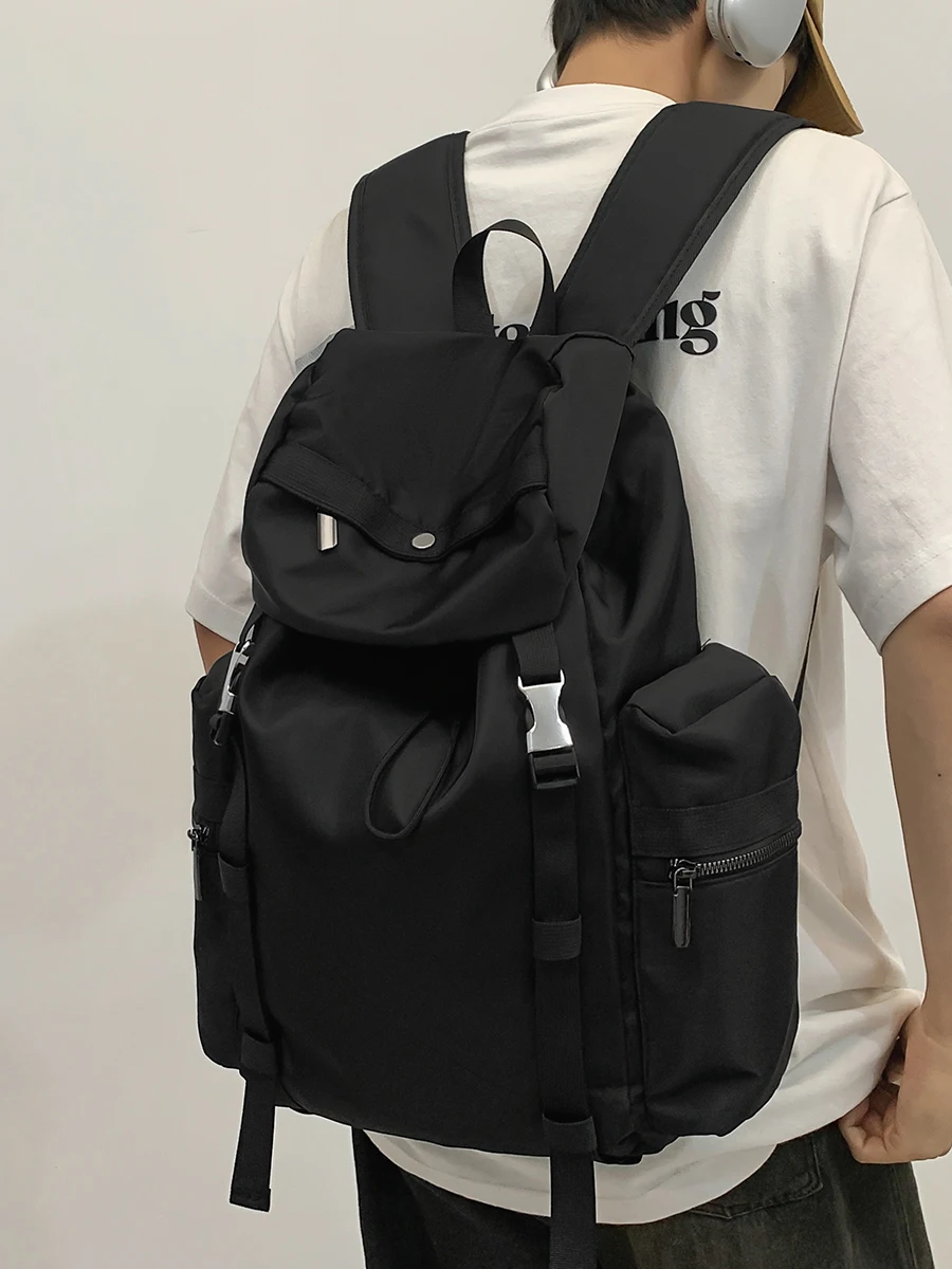 

Lightweight Flip-Open Multi-Pocket Straight Leg Workwear Style Backpack for Travel And School Youth Nylon Durable Unisex Bag