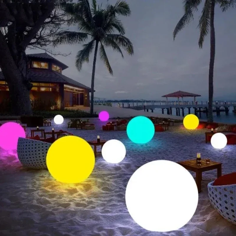 

40/60cm LED Inflatable Luminous Ball Landscape Lamps Decoration Garden Lawn Light Swimming Pool Toy Beach Luminous Ball