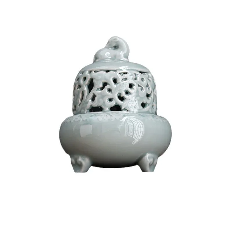 

Celadon incenses burner ceramic disc incense agarwood Incense burner sandalwood incense burner three-legged ceremony Incenses