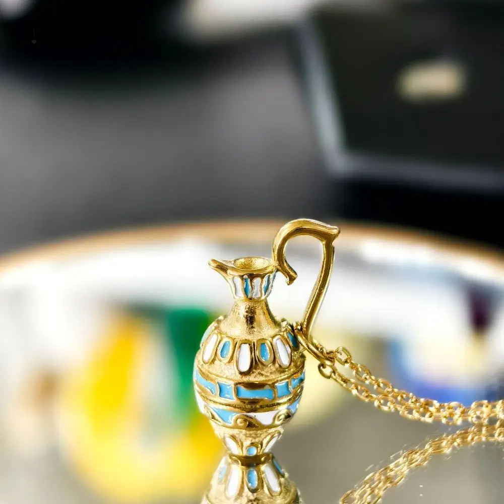 

Ethnic Style Retro Bottle Necklace Titanium Steel Pot Pendant Bohemian Beach Necklace Vintage Neck Jewelry