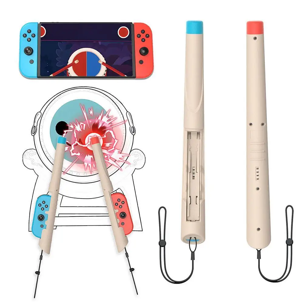 For Nintendo Switch/Switch OLED Joy-Con Taiko Master Game Drumsticks For Motion Sensing Games Taiko Controller With Hand Strap