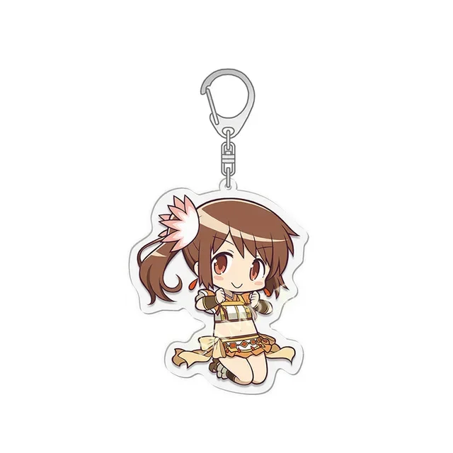 Anime Puella Magi Madoka Magica Keychain Kaname Akemi Homura Miki Sayaka Tomoe Mami Kyoko Key Chain Ring For Fans Gifts Jewelry