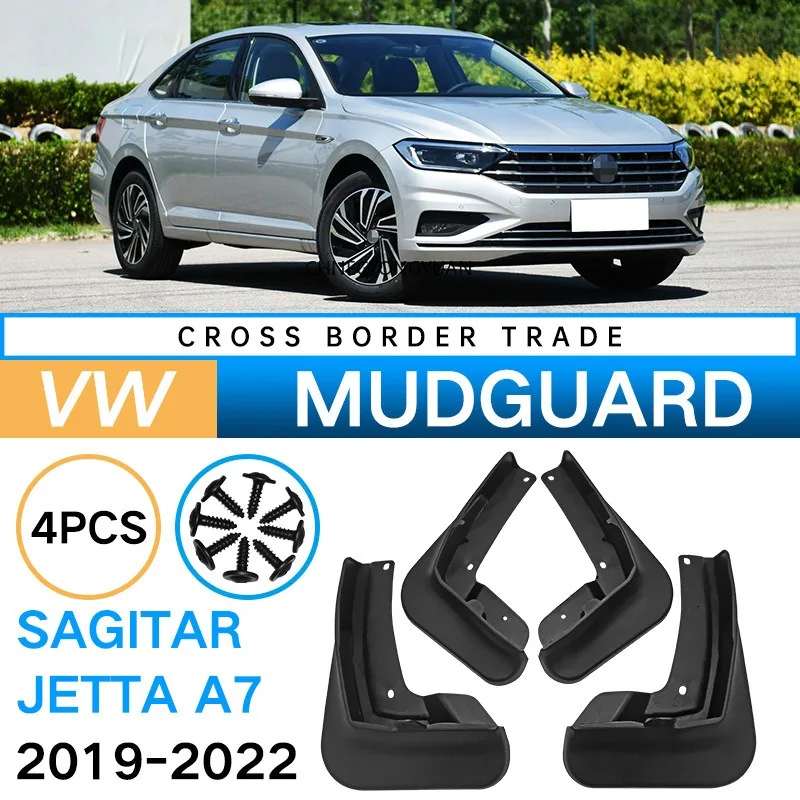 4Pcs For Volkswagen Sagitar Jetta A7 2019-2022 2020 2021 Car Tires Fenders Waterproof Mudguards PP Plastic Accessories