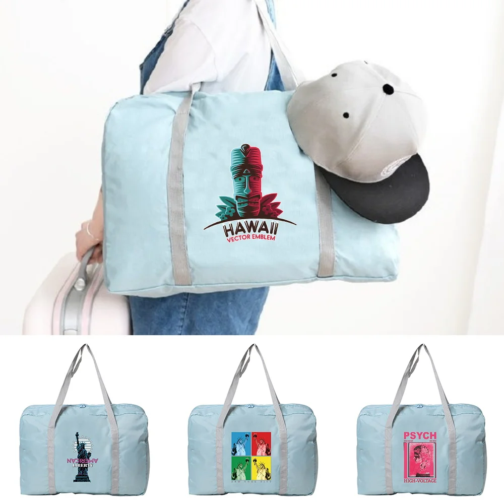 

Travel Bag Unisex Large Capacity Bag Sculpture Print Women WaterProof Nylon Foldable Luggage Handbags Clothes Storage Handbag