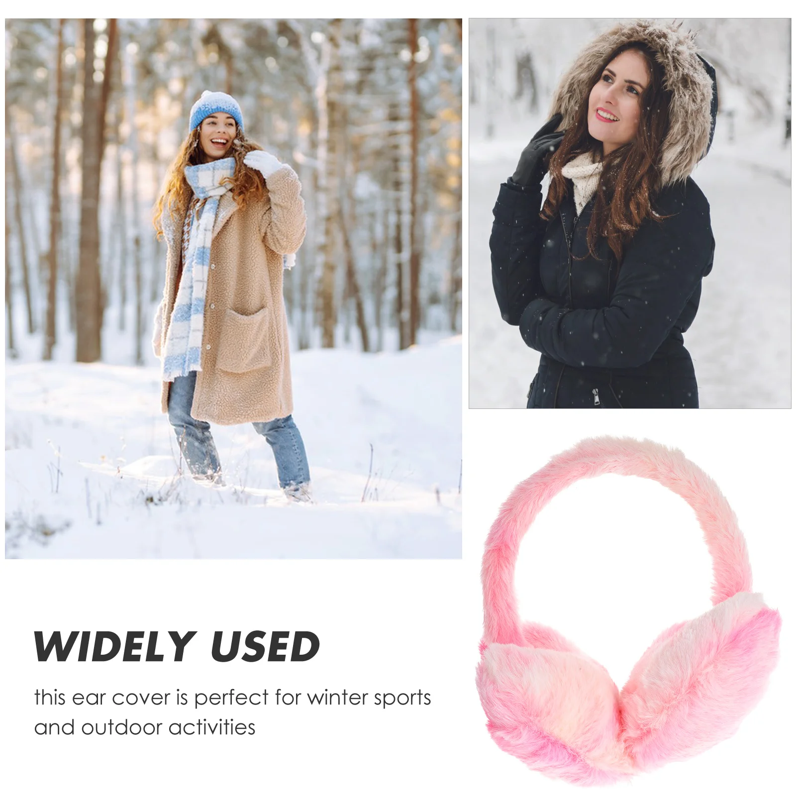 Warm Earmuff Fuzzy Ear Muff Heart Shape Ear Warmer Winter Pink Cute Earmuff Ear Cover For Women Kids Outdoor Ski Running