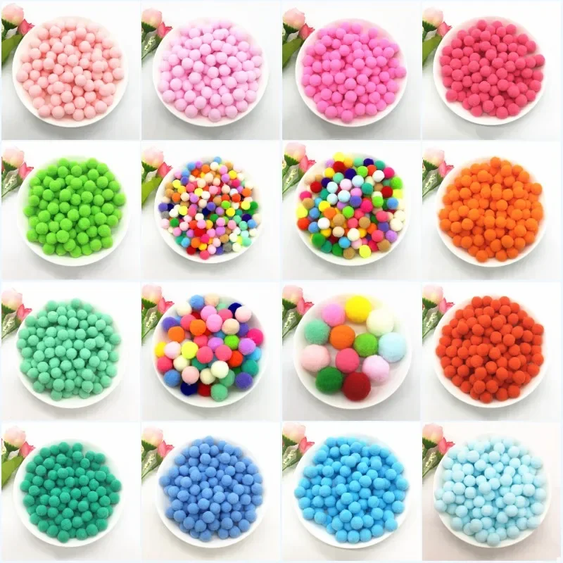 New Pompoms 8mm 10mm 15mm 20mm 25mm 30mm Soft Pompones Fluffy Plush Crafts DIY Pom Poms Ball Furball Home Decor Sewing Supplies 