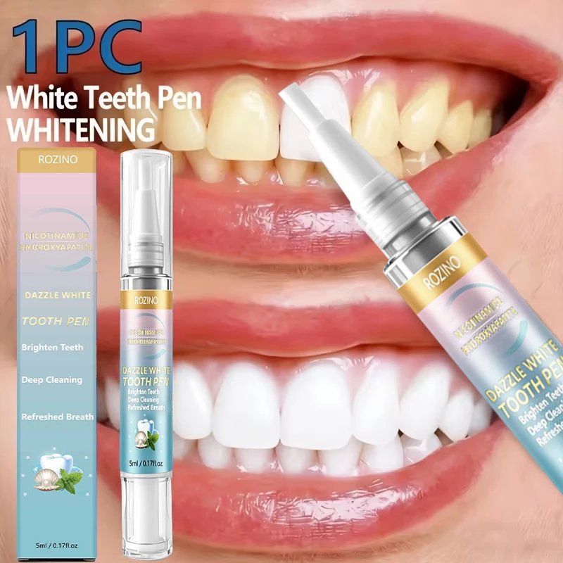 ROZINO teeth cleaning and whitening pen is compact and portable, easy to use. The brush head fits snugly against the tooth surface, gently cleans the residue on the teeth, and is gentle and non-irritating. It also freshens breath and can be used anytime, whether traveling or at home.
