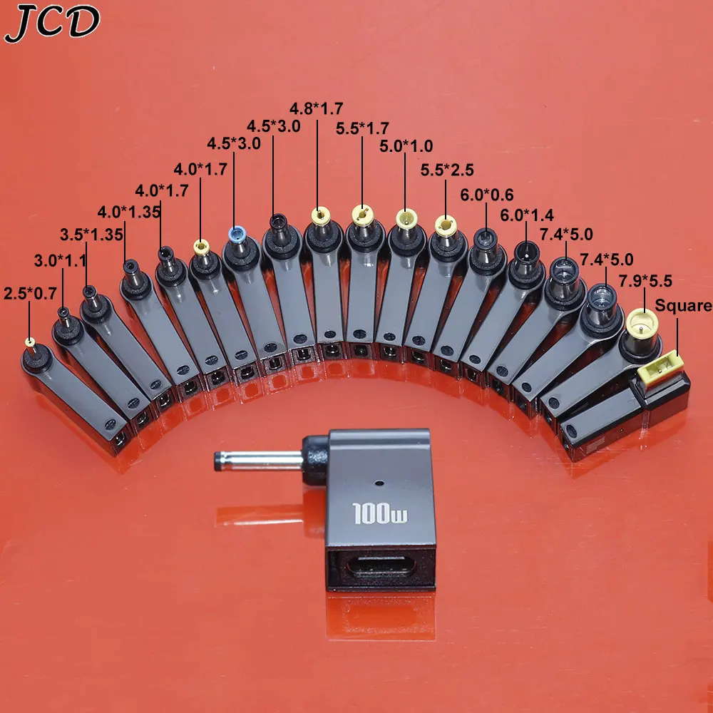 

JCD 1Piece Type-C Female To DC Male Plug Converter PD 100W Laptop Power Charger Supply Adapter Connector For Acer/Samsung//Asus