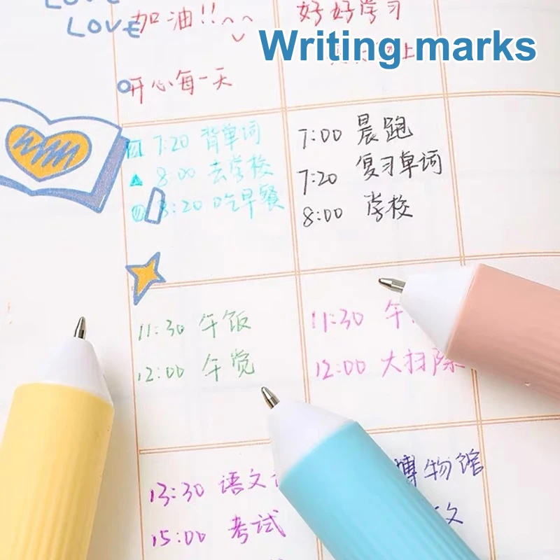 6/3/1 قطعة أقلام حبر جاف قبضة لينة الصحافة متعدد الألوان الكتابة القلم لرسم الكتابة مكتب المدرسة المورد القرطاسية #5