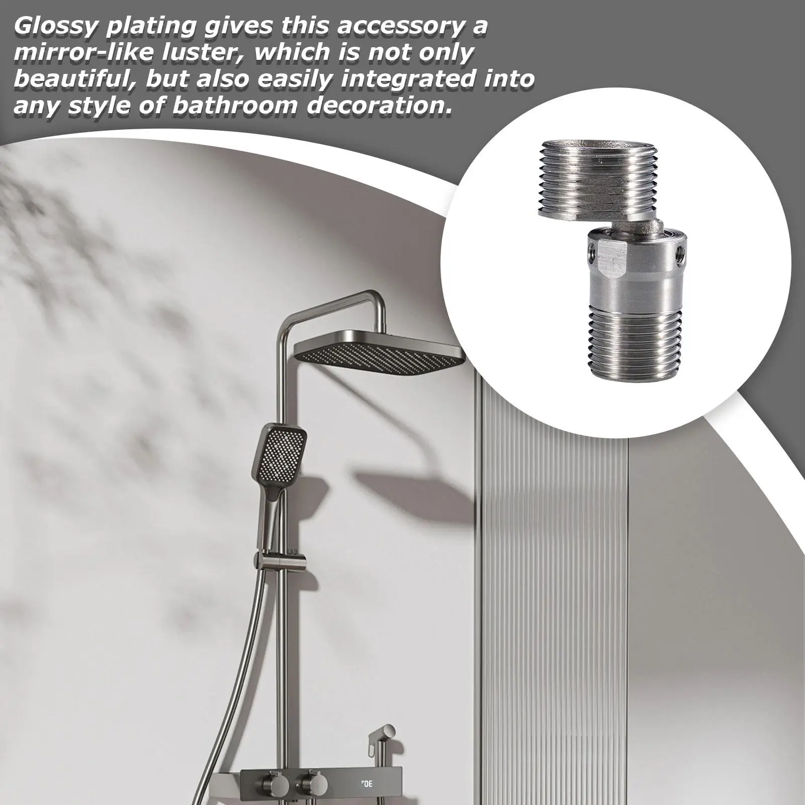 Adjustable Shower Faucet Angle Adapter Adjustable Angled Curved Faucet Foot Stainless Steel Sturdy Shower Shower Head Component