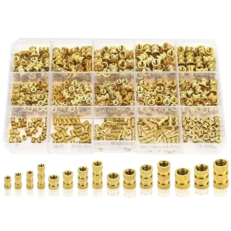 Kit de inserciones roscadas moleteadas M2-M10: tuercas de latón y cobre para impresión 3D, tuercas de inserción termofusibles para proyectos de bricolaje