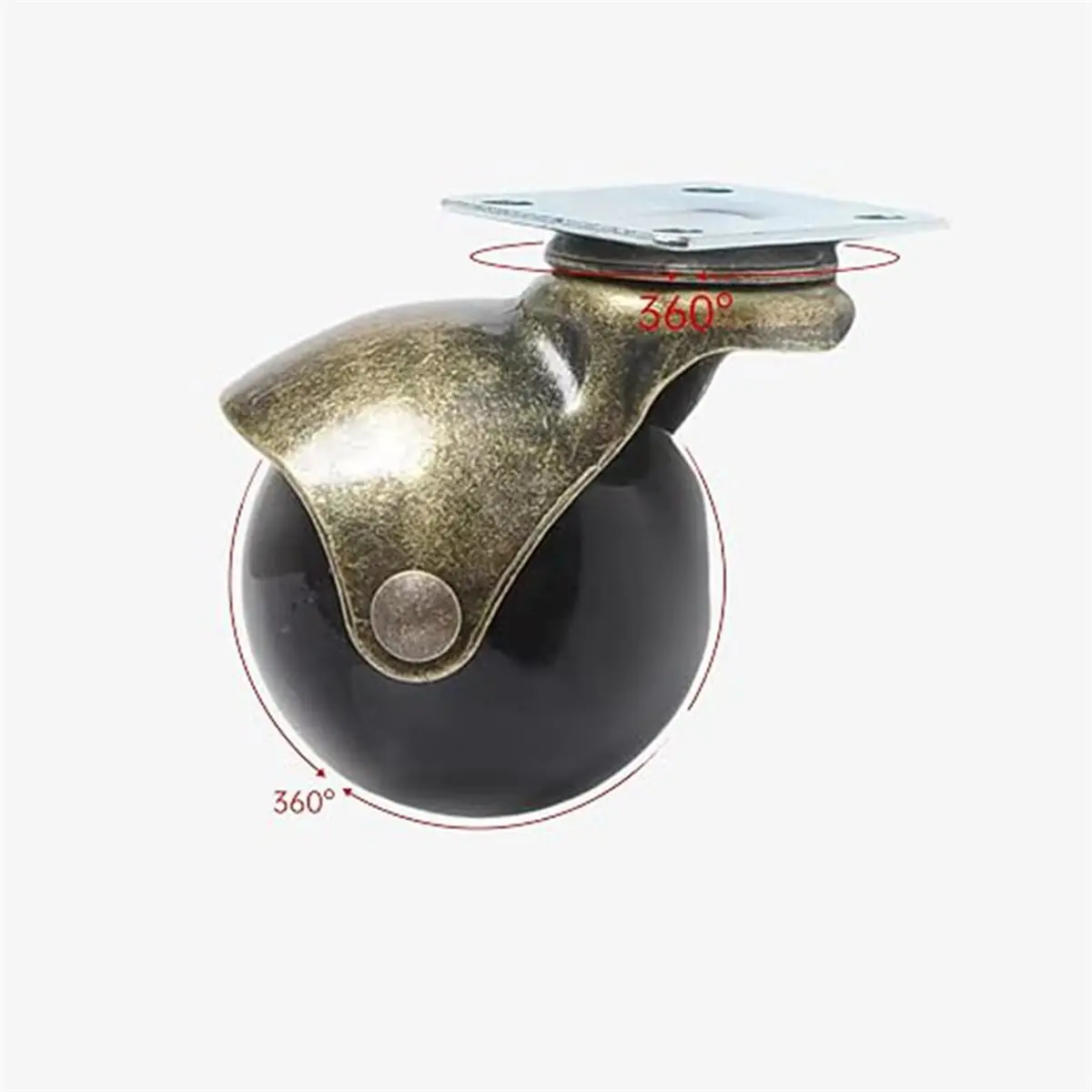 Brass Ball Casters Heavy Duty Swivel Furniture Wheels with Brake 2 Inch 4 Pack 440 Lbs Non Marking Floor Safe