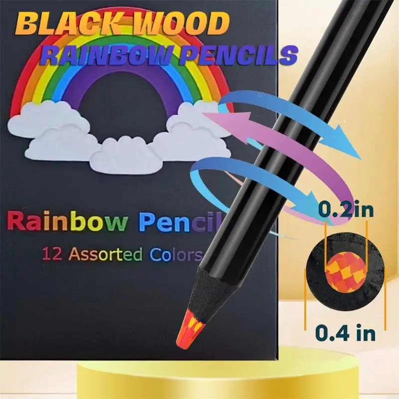 

Rainbow Colored Pencils For Adults Kids Coloring Books Sketching Illustrations H8WD