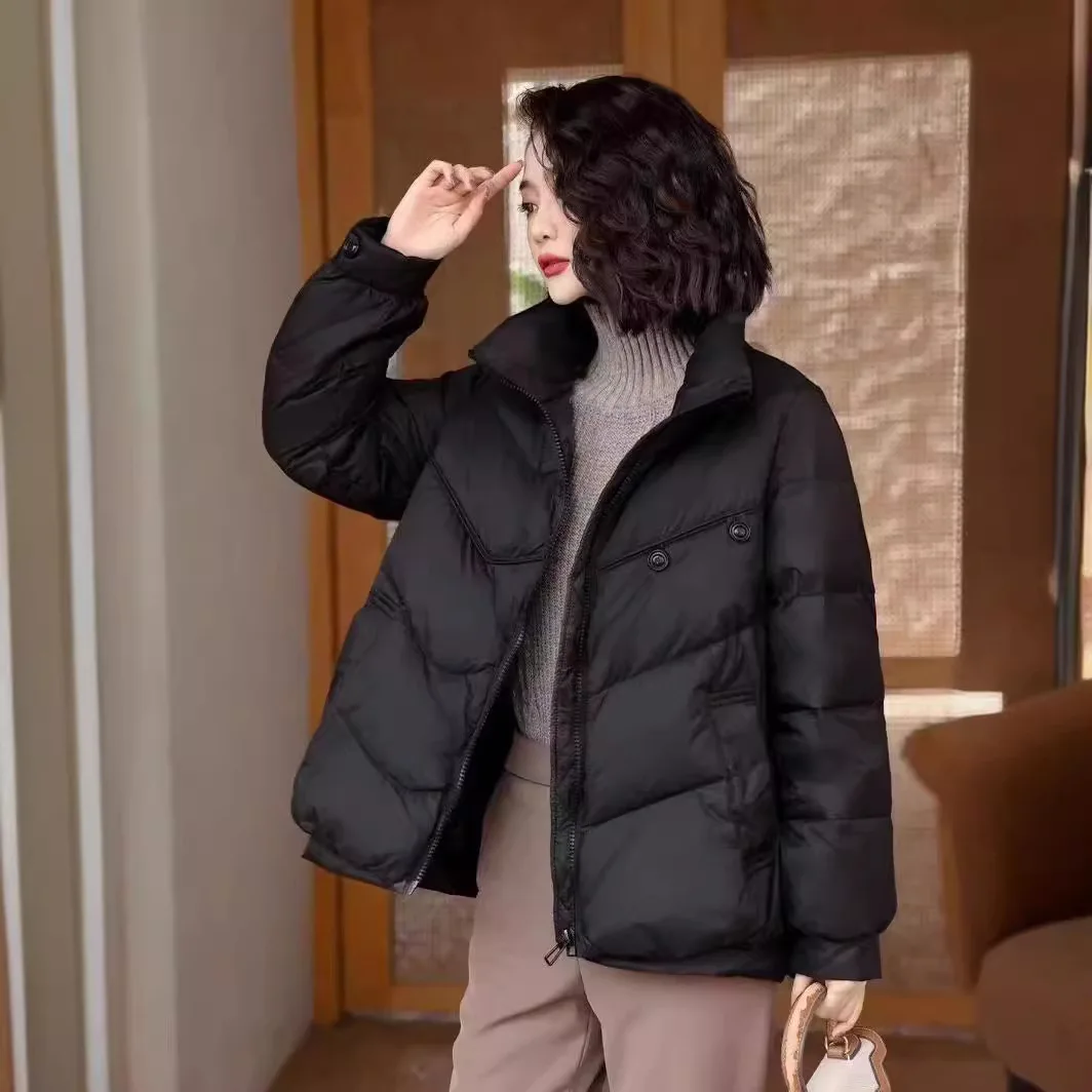 Elegancka kurtka puchowa damska w stylu chińskim, krótka kurtka puchowa, wyszczuplająca, gruba, ciepła odzież wierzchnia na zimę, zimowe płaszcze damskie JK-234