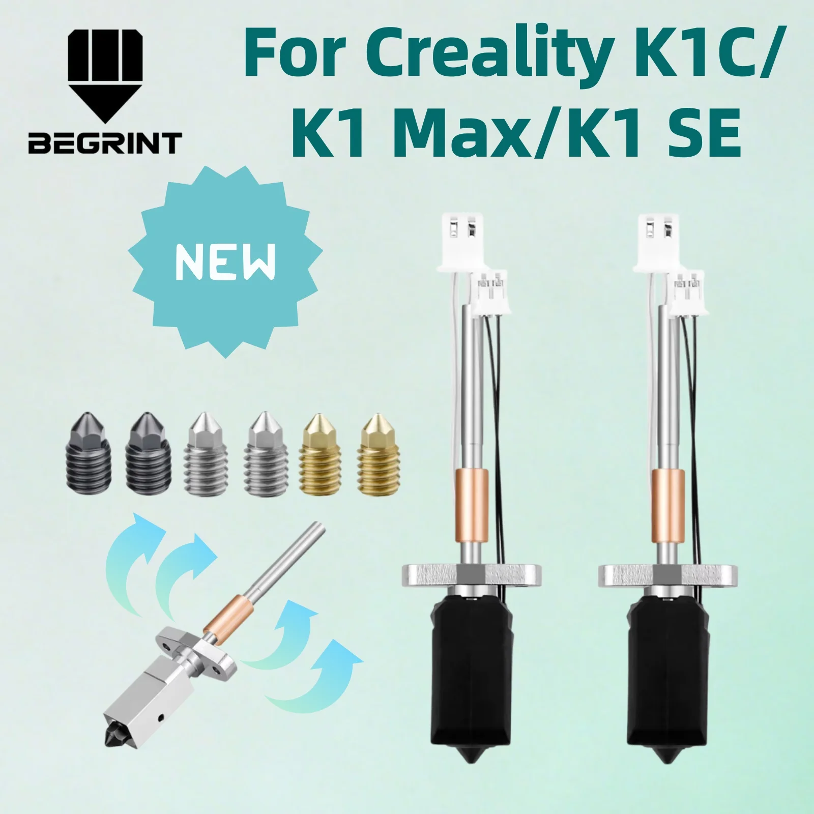 

Latest Ceramic Heating Block Kit for Creality K1C/K1 Max/K1 SE – Quickly Swaping Hardened Steel Nozzle for High Flow and Smooth