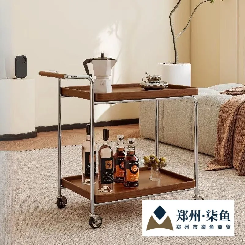 

Ретро чайная тележка, Интернет-знаменитости, диван из цельного дерева, приставной столик, средневековый японский передвижной журнальный столик, сторона гостиной