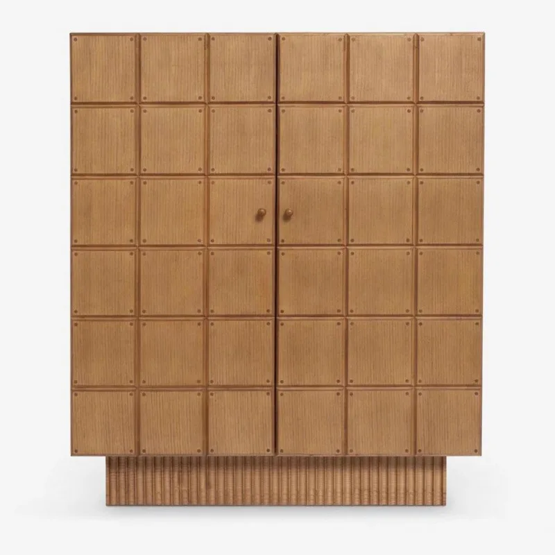 

New Bucket Cabinet, Dining Side Cabinet, Retro Storage, Home Furnishing, Nordic Medieval Wabi Sabi Solid Wood Bedroom Cabinet