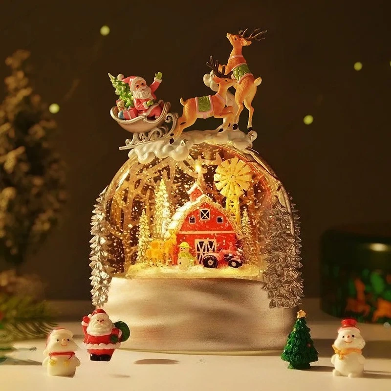 Snowflake music box with glittering snowfall Christmas gift for girls and daughters musical jewelry box in princess style