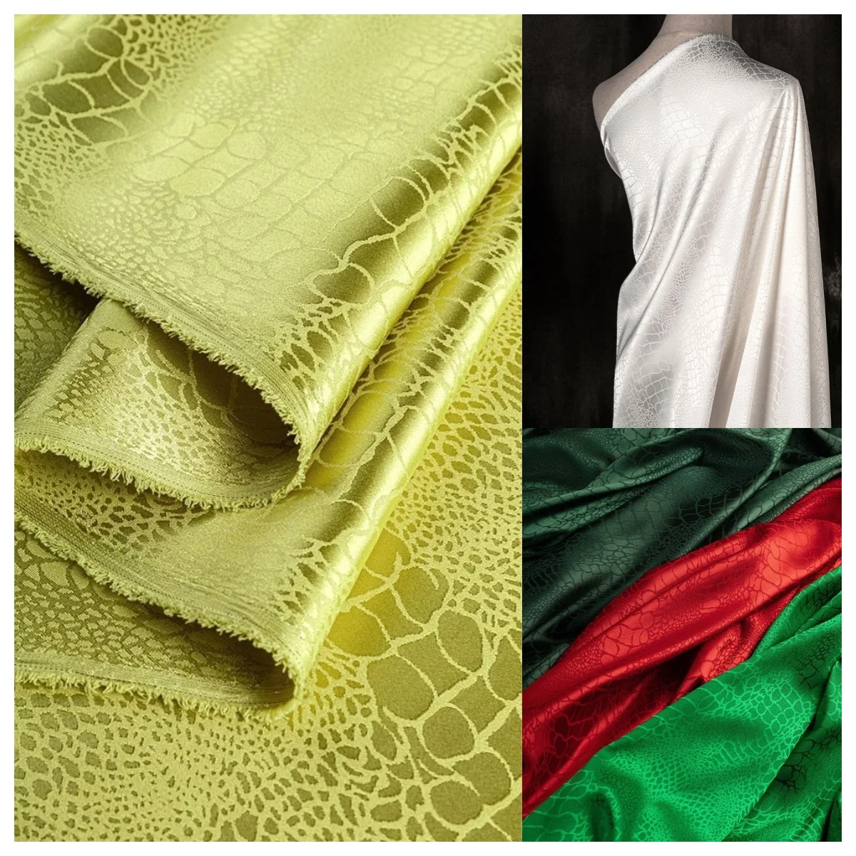 Высококачественный жаккардовый текстиль с крокодиловым узором, гладкий материал из искусственного шелка и ацетата для свадебного платья Cheongsam и платья для особых случаев