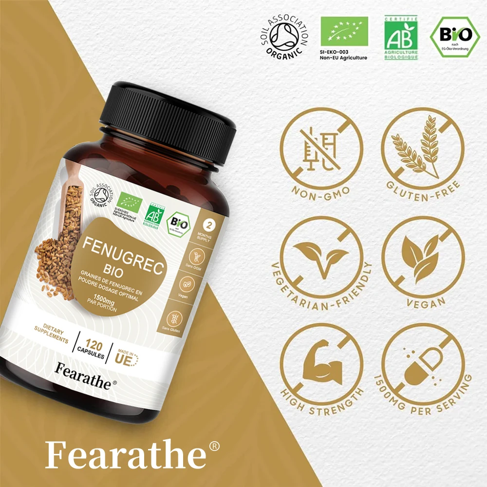 Natural Fenugreek Capsules - Rich in Vitamins, Suitable for Breastfeeding Mothers, Helps Digestive Comfort, Weight Management