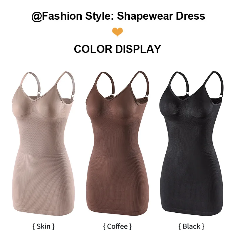Women Shaper New Slim Fit Dress V-Neck Adjustable Tummy Control Full Slips Seamless Breathable Body Shaper Slim Bodysuit image 5