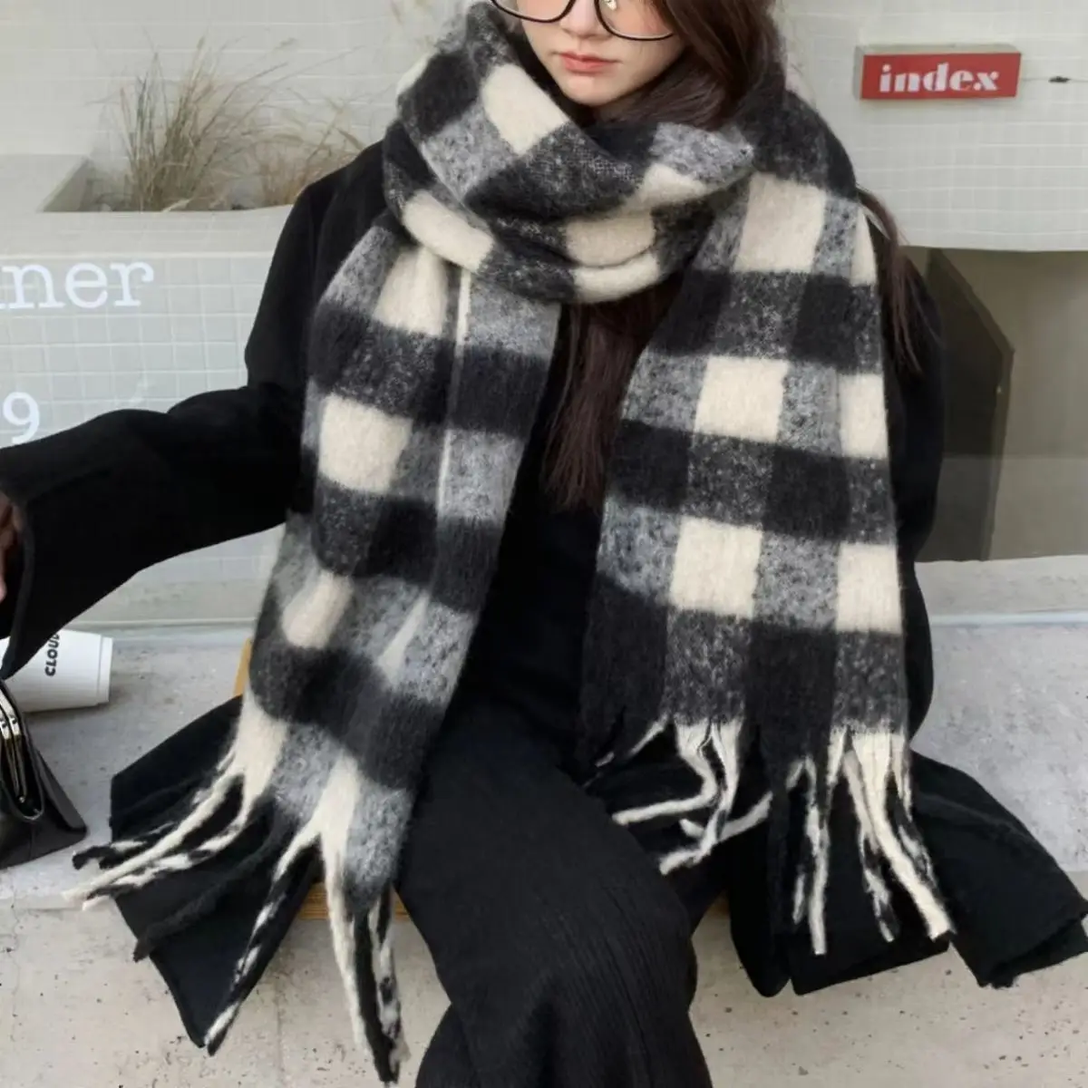 NEW 2022 Winter Scarves For Women Shawls Warm Wraps Lady Pashmina Pure Blanket Cashmere Scarf Nneck Headband Hijabs Stole