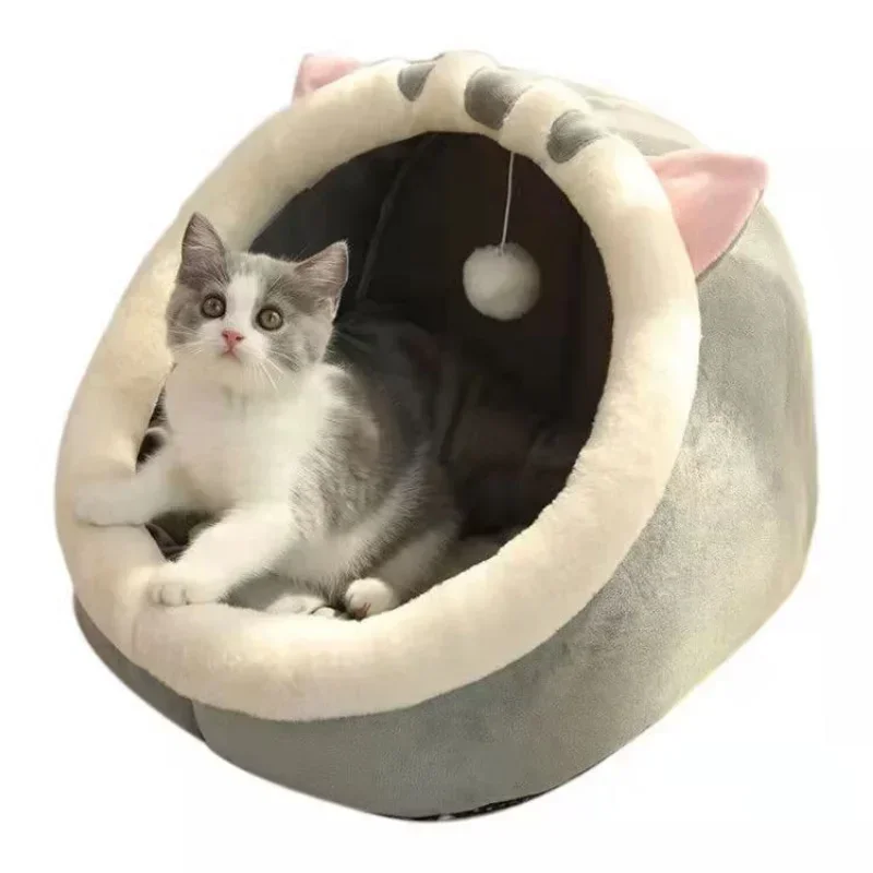 

New Pet Products Cute House Cat Basket Supplies Folding Mat Kitten Cave Sleeping Bed Accessories Filler Carpet Litter Small Dog