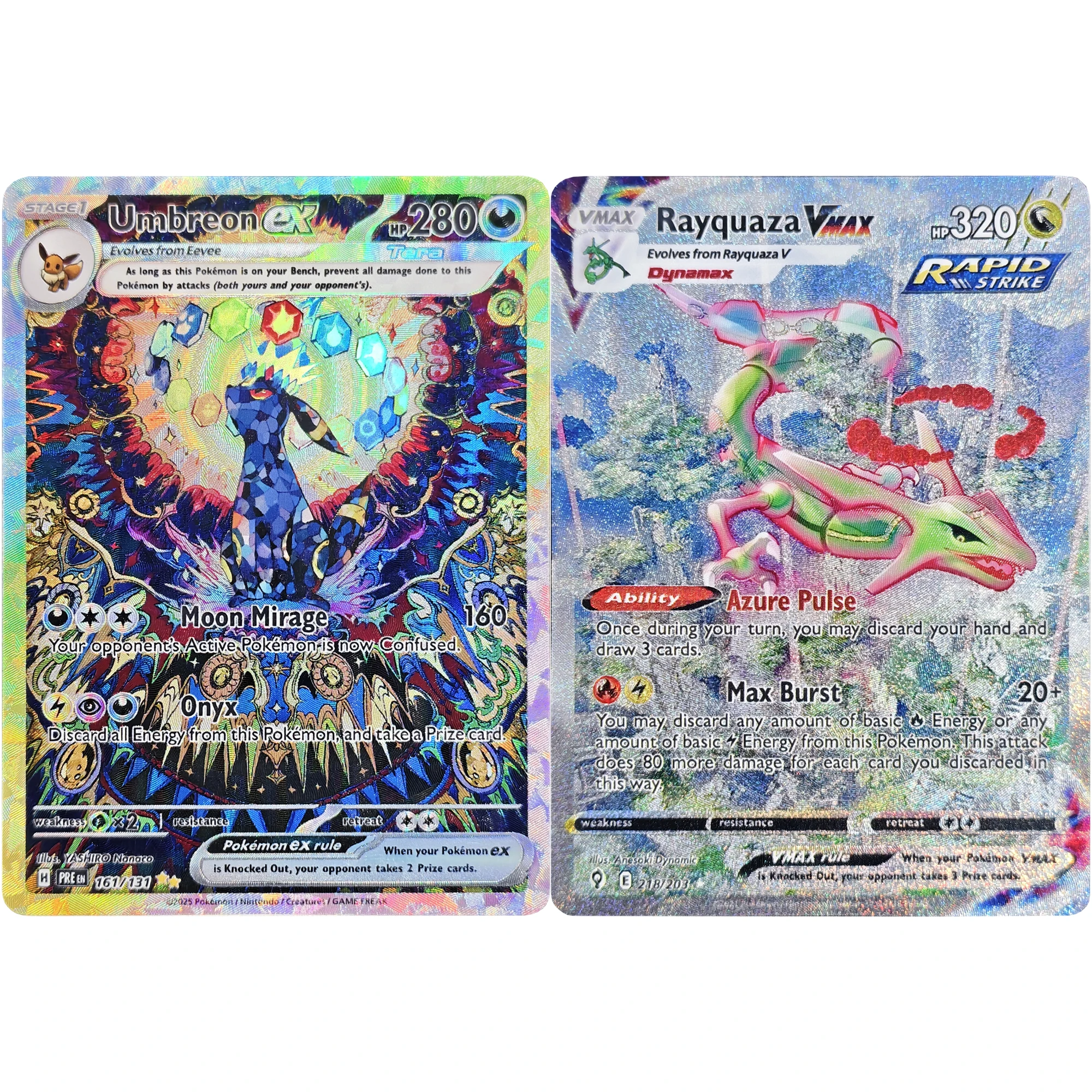 

Коллекционная карта DIY PTCG: Рэйкуаза, Умбреон, Мью, Лугия — высококачественная редкая текстурированная флеш-карта, сделанная своими руками, классическая аниме-карта для коллекции