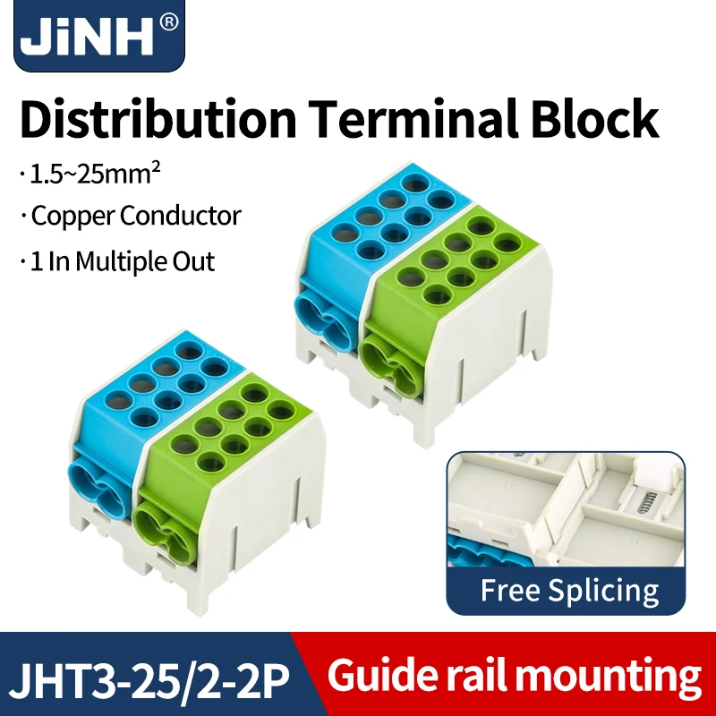 JINH JHT3 Honeycomb Distribution Terminal Block Multi-Out Wire Connector Screw Electrical Junction Box for Secure Connection