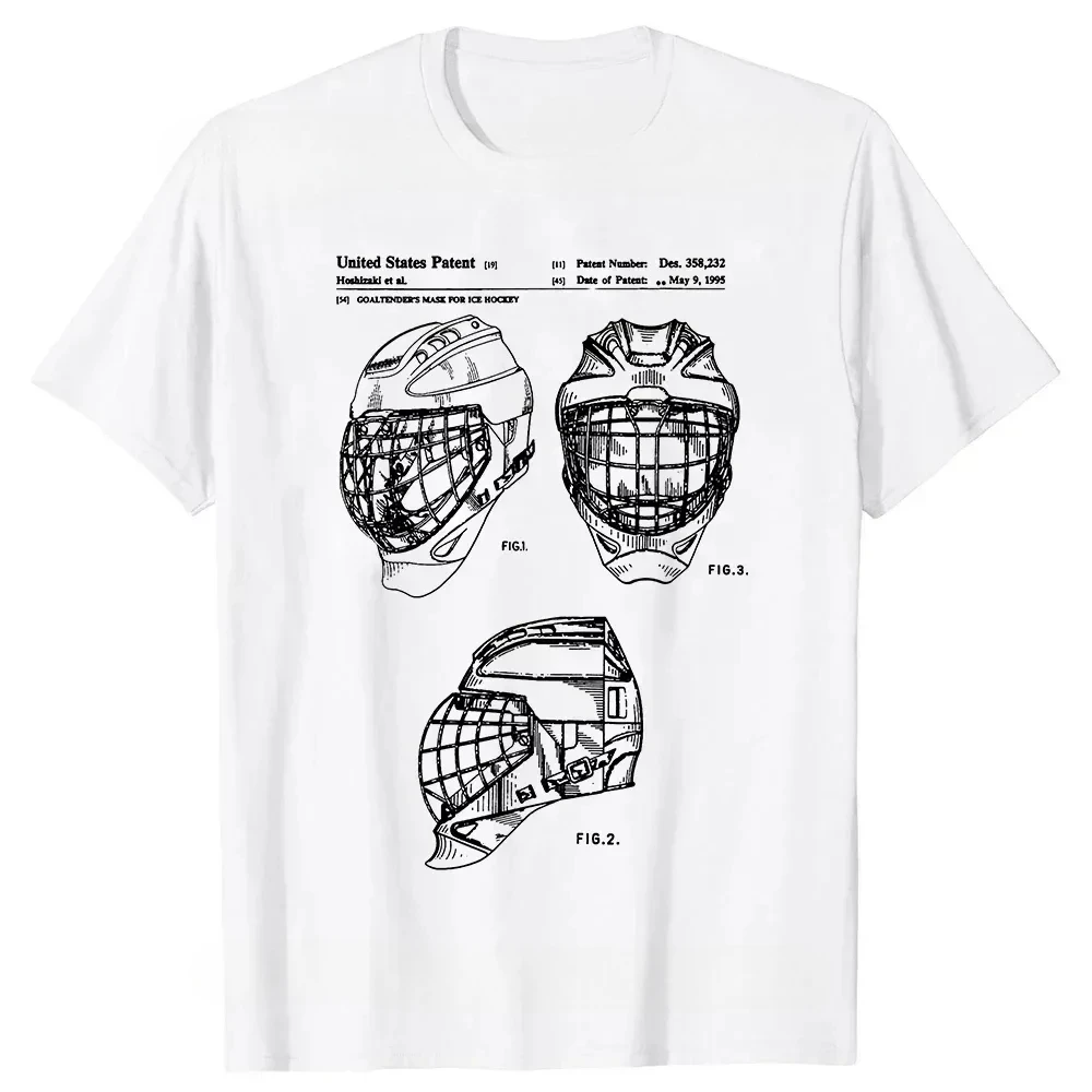 New Short Sleeve Tees Tops Harajuku Streetwear Funny Ice Hockey Player Retro Goalkeeper O Neck Cotton T Shirt Men Casual T-shirt