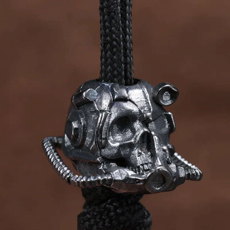 Biochemical Skull Helmet Brass Knife Beads EDC DIY Paracord Woven Bracelets Lanyard Pendants Accessories Outdoor Tool Hangings