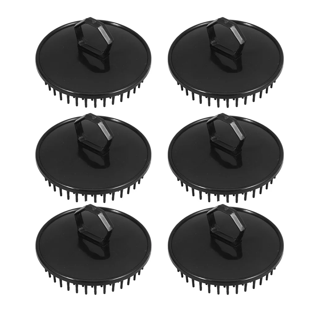 6 قطعة مدلك فروة الرأس المستديرة فرشاة شامبو منظف الشعر إزالة القشرة دش مشط مقشر فروة الرأس مدلك فرشاة شامبو #4