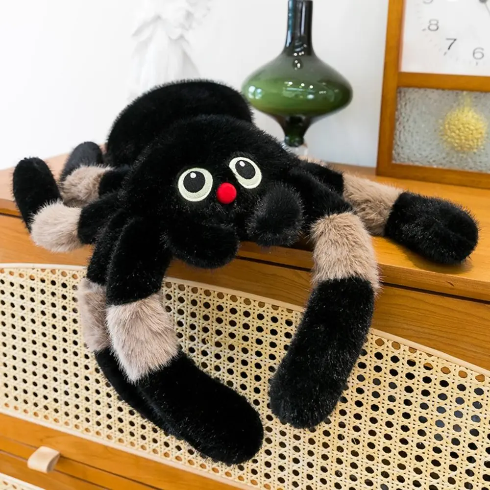 Holloween décor coloré oeil araignée en peluche poupée moelleux interactif araignée en peluche jouet fait à la main Collection