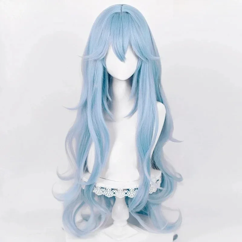 Anime EVA 100cm Long Ayanami Rei Cosplay Wig Cyan Blue Curly Hair Heat Resistant Halloween Party Prop Accessories High Quality