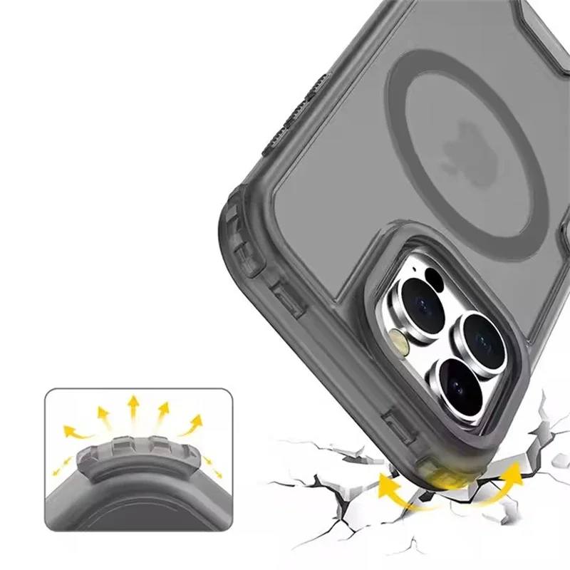 حافظة مدرعة مغناطيسية 3 في 1 لهاتف Magsafe IPhone 17 Air 16 15 14 13 12 Pro Max Plus 16Pro IPones Macsafe ملحقات غطاء
