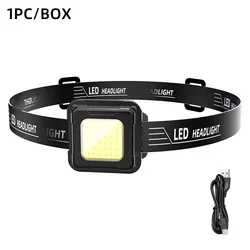 Mini Headlight COB LED Headlamp 3 Modes Waterproof Headlight Head Flashlight Torch Lantern for Outdoor Camping Night Fishing