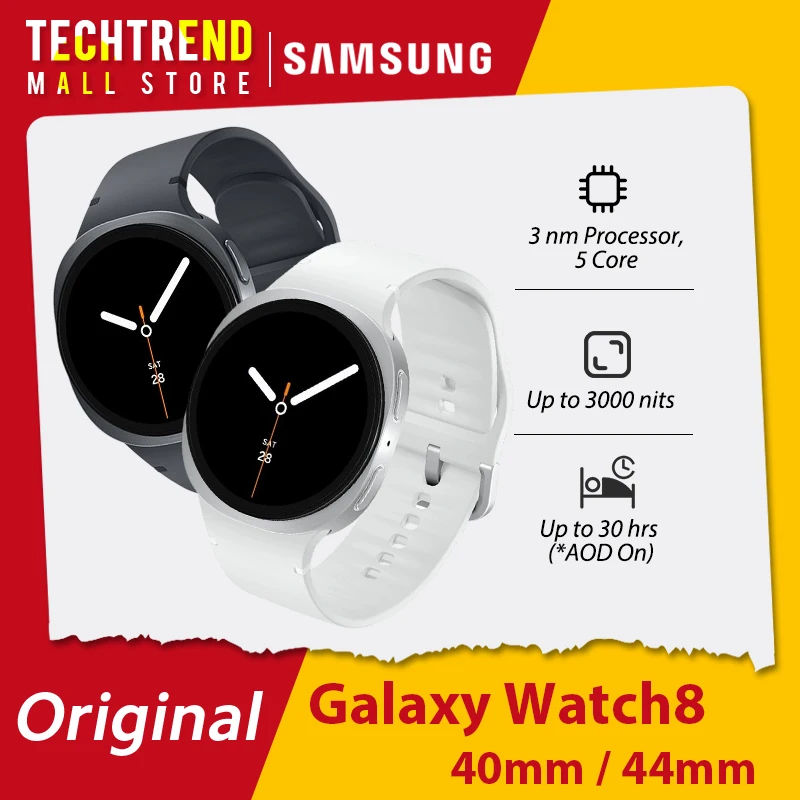 Reloj inteligente Samsung Galaxy Watch8 con reloj deportivo Galaxy AI y rastreador de ejercicios banda deportiva Spa entrenamiento del sueño procesador de 3nm 40mm/44mm Bluetooth