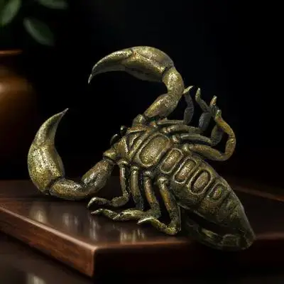 

Vintage Metal Scorpion Decor Desktop Sculpture Home Office Gift Household Room Decorative Craft Cabinet Adornment Silver Bedroom