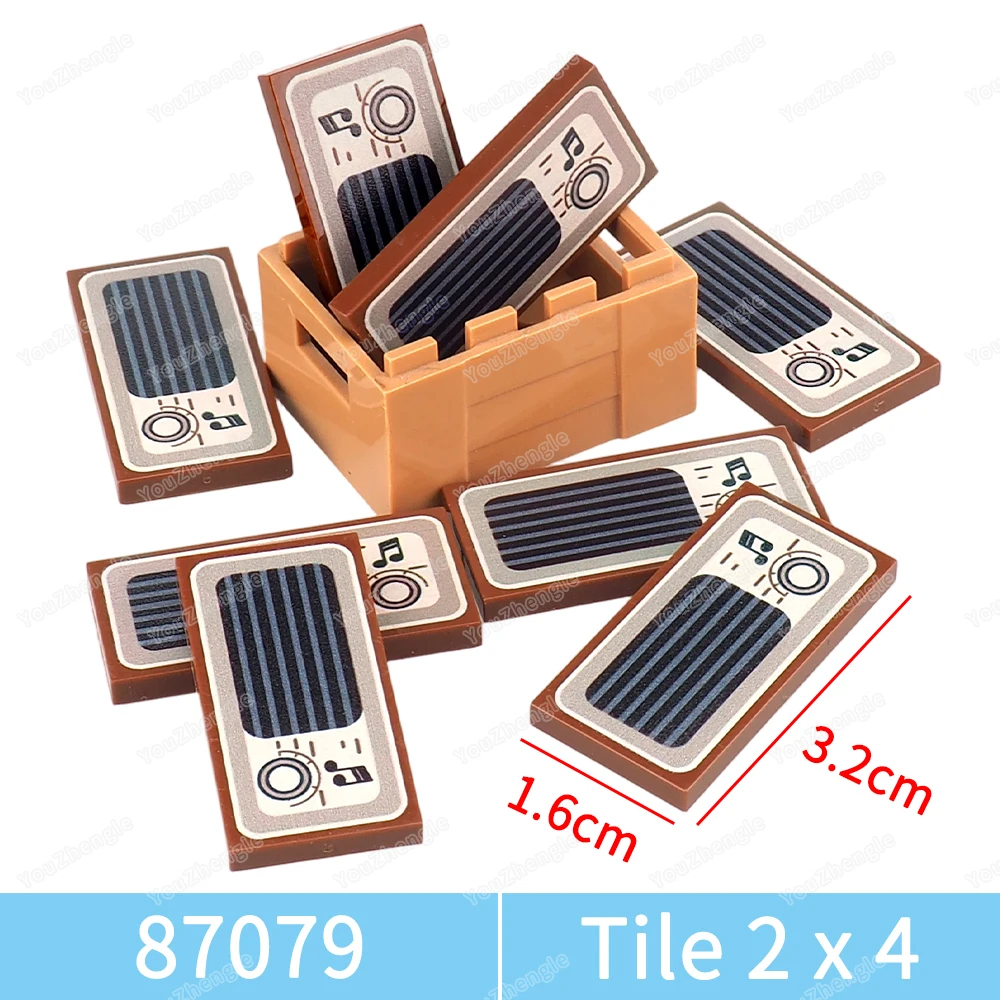 

Musical note Speaker Rotation knob Printed Pattern 87079 Building Block 2x4 Component MOC Figures Play Equipment Scene Model Toy