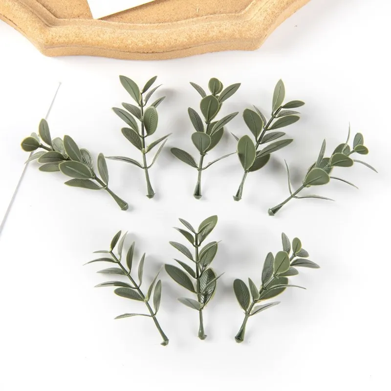 50/100PCS Artificial Plants Leaf Wedding Party Home Decor Accessories Diy Candy Boxes Garland Festival Decorative Flowers Wreath - view 4