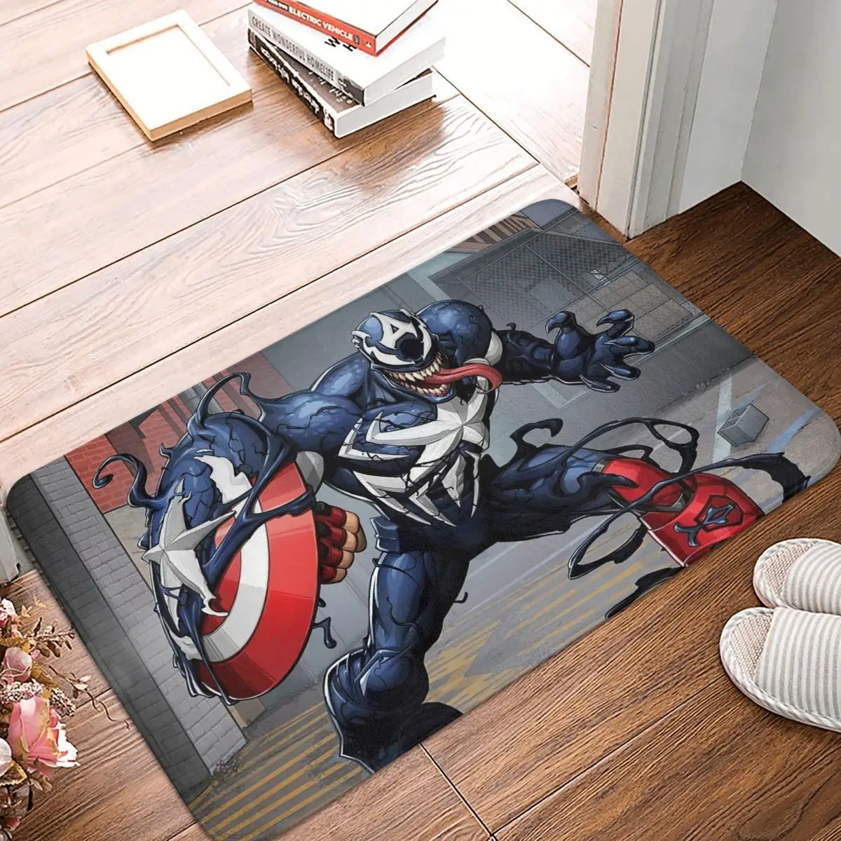 Marvel Venom Bath Mat Protect Doormat Flannel Carpet Outdoor Rug Home Decoration