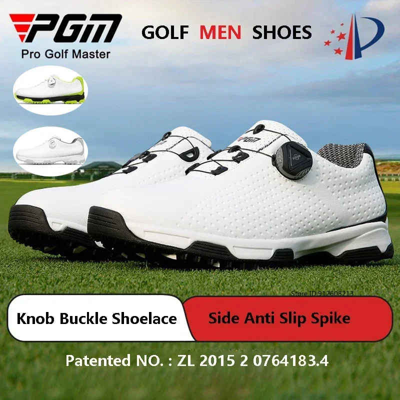 PGM New Men's Golf Shoes Cushioning Knob Lace Waterproof Sneakers Male Anti Slip Spikes Sports Footwear Athletic Shoes 39-45 - view 2
