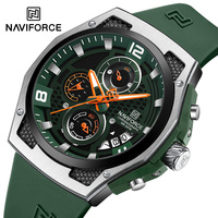 New NAVIFORCE Sports Silicone Strap Male Chronograph Quartz Calendar Men's Watches Casual Wild Waterproof Man Wristwatch NF8051T