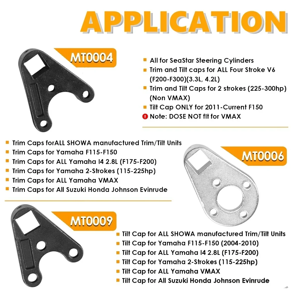 Juego de herramientas de llave de pasador de inclinación/habillage fueraborda-MT0009 MT0006 MT0004 para Yamaha Suzuki Johnson Evinrude todas las tapas hidráulicas Seastar