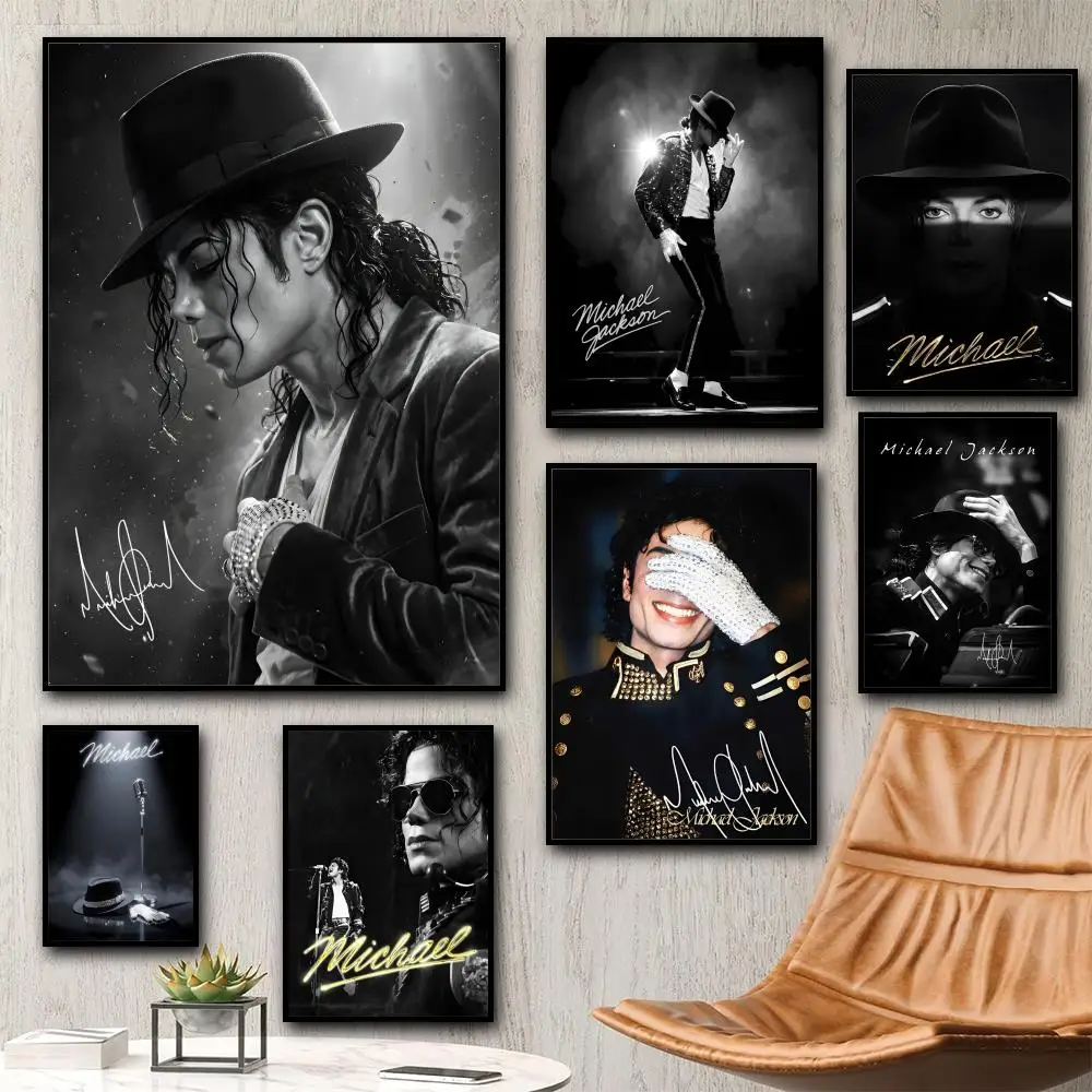 M-Michael Jackson Singer Poster HD Wall Stickers Mural Self-Adhesive Decals Home Decor Bedroom Living Room Decoration Gift