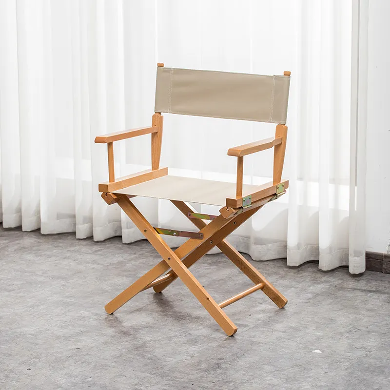 Solid Wood Director Chair Portable Canvas Folding Chair for Outdoor